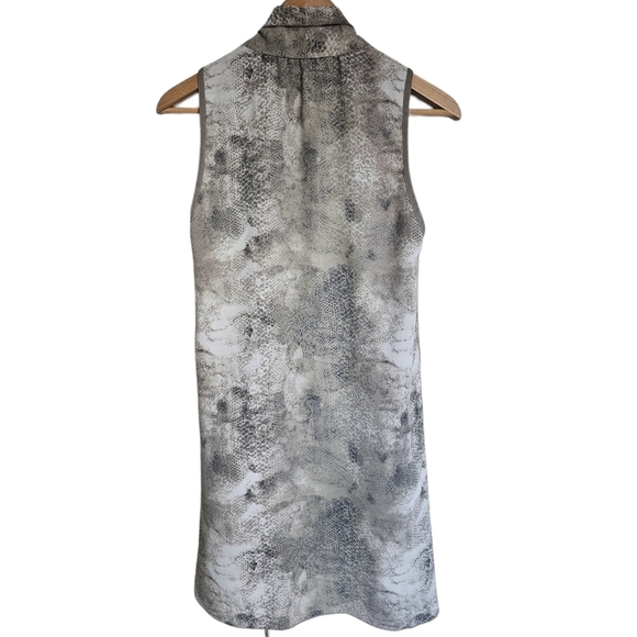 Welfread Aritzia Sabine Mini faux wrap snake print olive pocket cowl neckline S - Picture 4 of 8